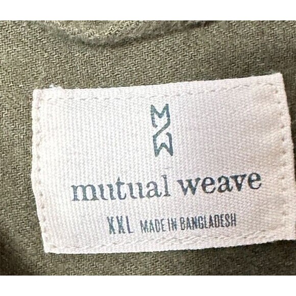 Mutual Weave Shirt Mens XXL Olive Casual Button-Down W/Pockets Cotton Long SL - Picture 10 of 11